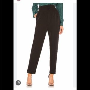 Revolve L’Academie high waist straight leg black crepe pants XS